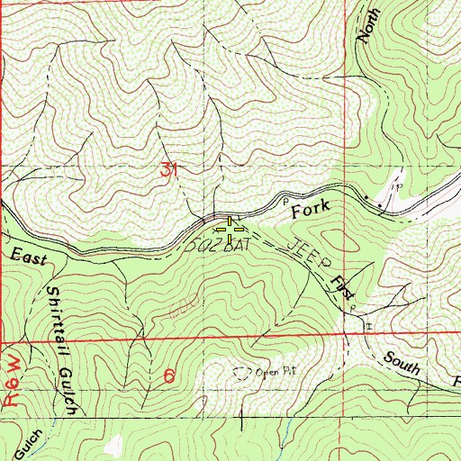 Topographic Map of First South Fork East Fork Clear Creek, CA