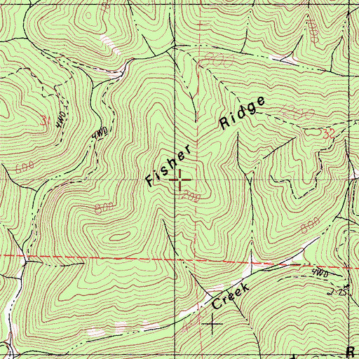 Topographic Map of Fisher Ridge, CA