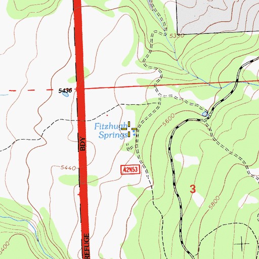 Topographic Map of Fitzhugh Springs, CA
