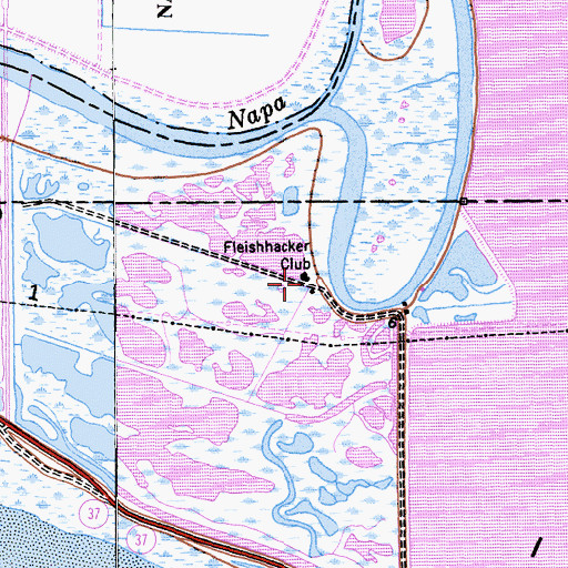 Topographic Map of Fleishhacker Club, CA