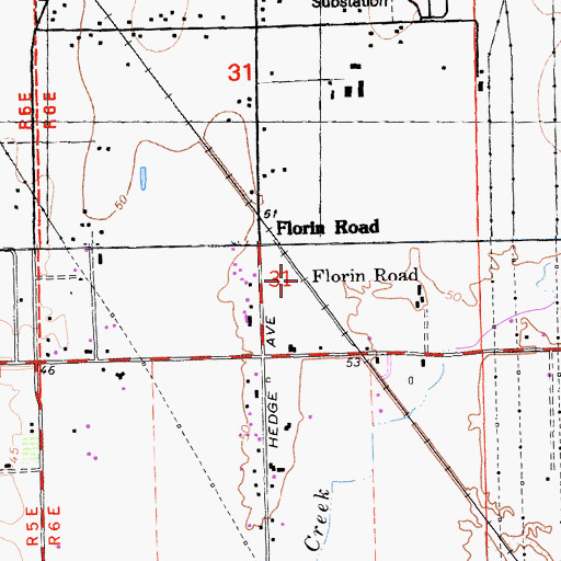 Topographic Map of Florin Road, CA