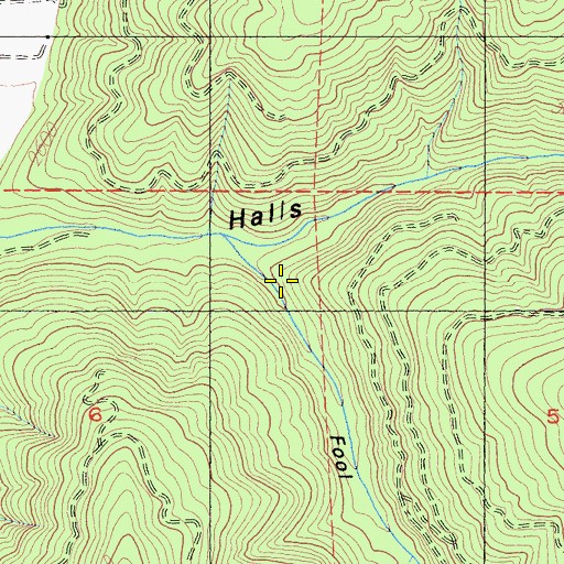 Topographic Map of Fool Gulch, CA