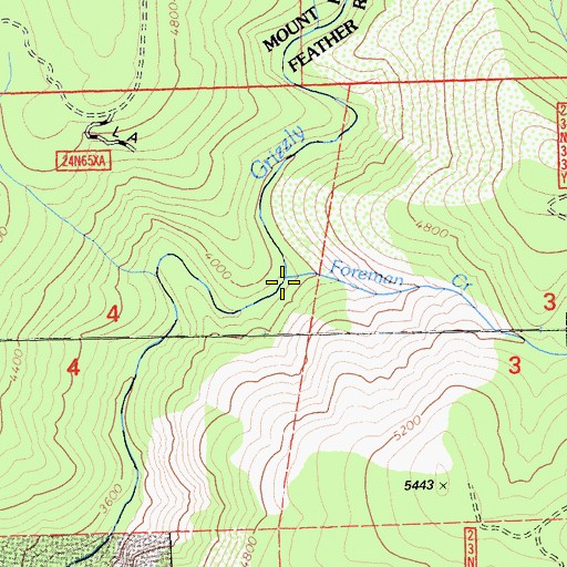 Topographic Map of Foreman Creek, CA