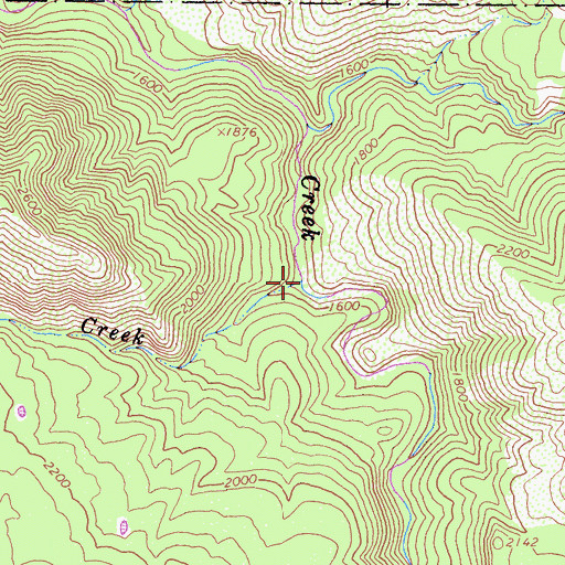 Topographic Map of Forks Creek, CA