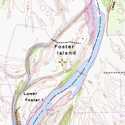 Topographic Map of Foster Island, CA