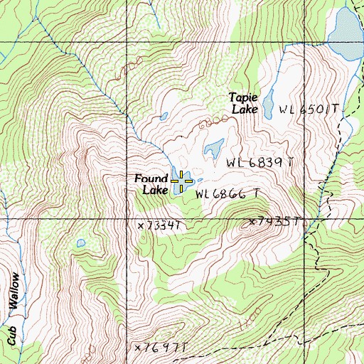 Topographic Map of Found Lake, CA
