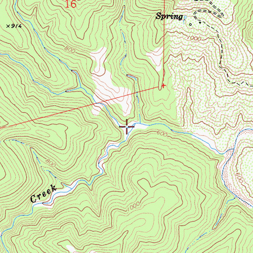 Topographic Map of Fourmile Creek, CA
