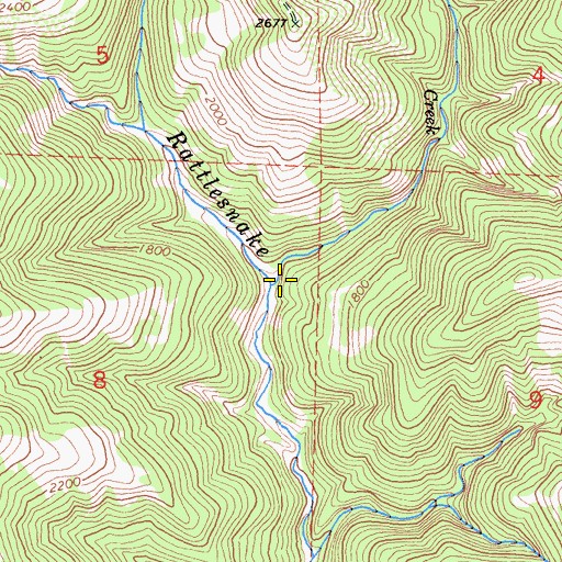 Topographic Map of Fox Camp Creek, CA