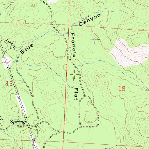 Topographic Map of Francis Flat, CA