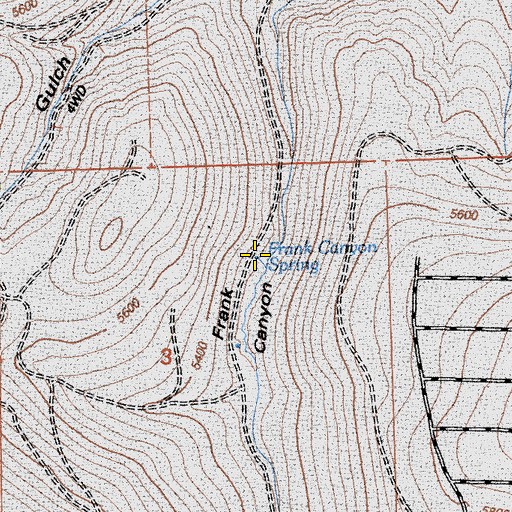 Topographic Map of Frank Canyon Spring, CA