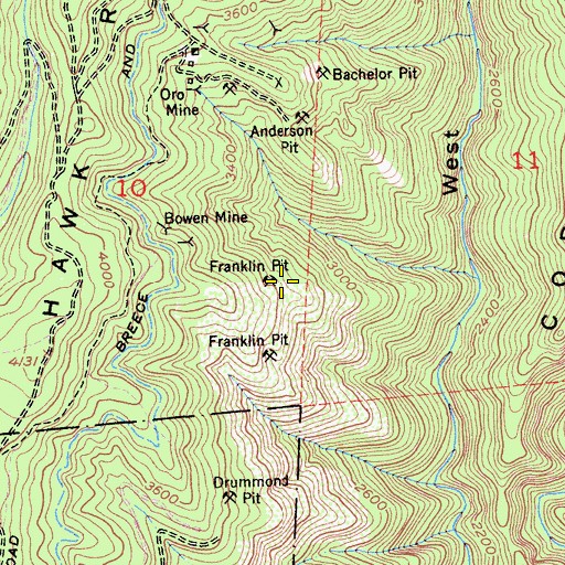 Topographic Map of Franklin Pit, CA