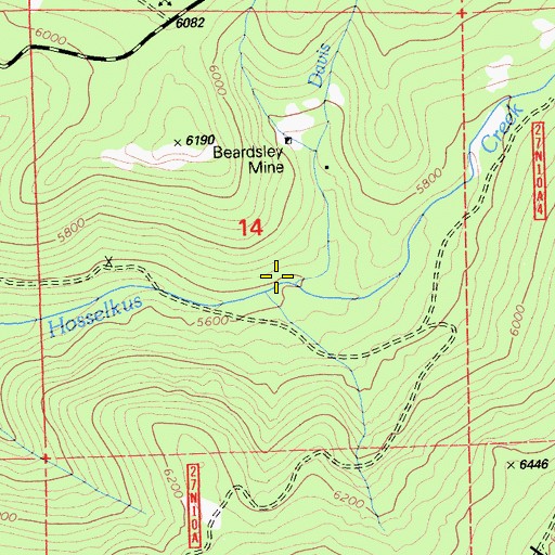 Topographic Map of Franks Valley, CA