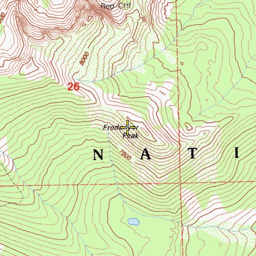 Topographic Map of Fredonyer Peak, CA