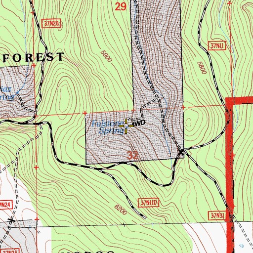 Topographic Map of Fulstone Spring, CA