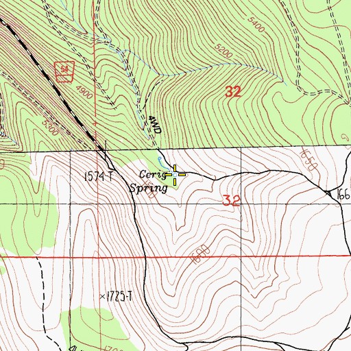 Topographic Map of Gerig Spring, CA