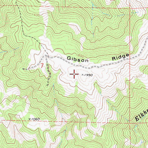 Topographic Map of Gibson Ridge, CA
