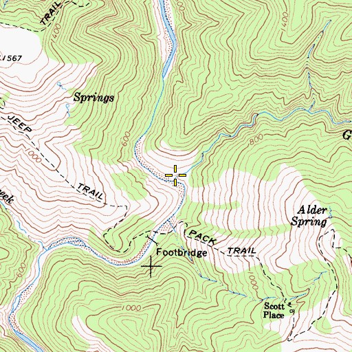 Topographic Map of Gilham Creek, CA