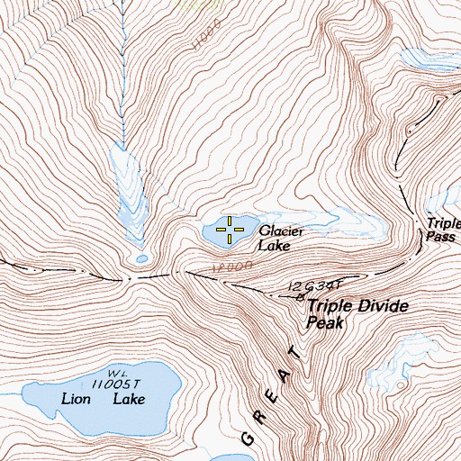 Topographic Map of Glacier Lake, CA
