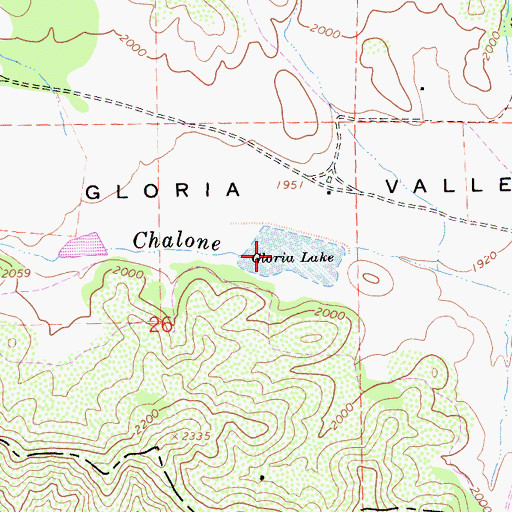 Topographic Map of Gloria Lake, CA