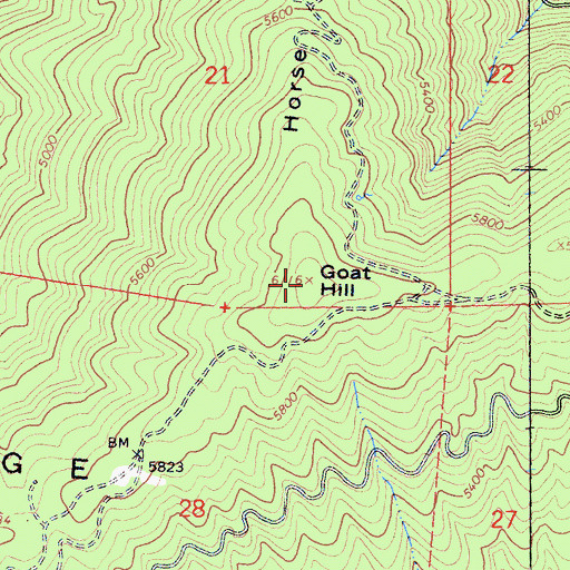Topographic Map of Goat Hill, CA
