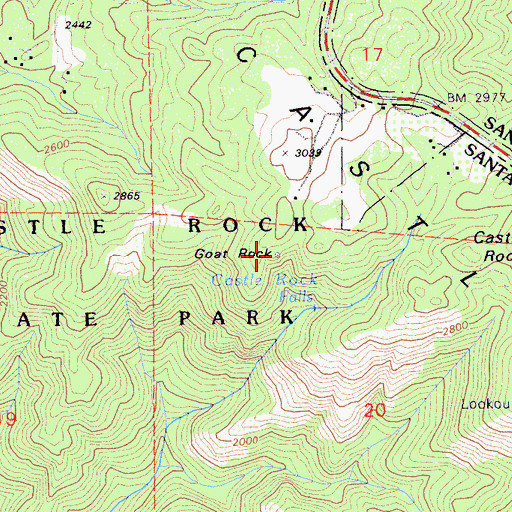 Topographic Map of Goat Rock, CA