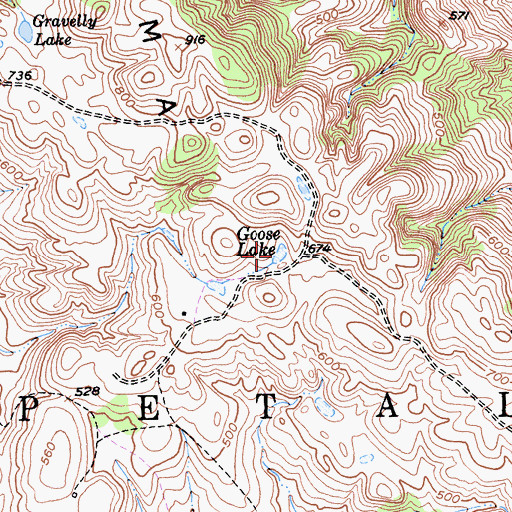 Topographic Map of Goose Lake, CA