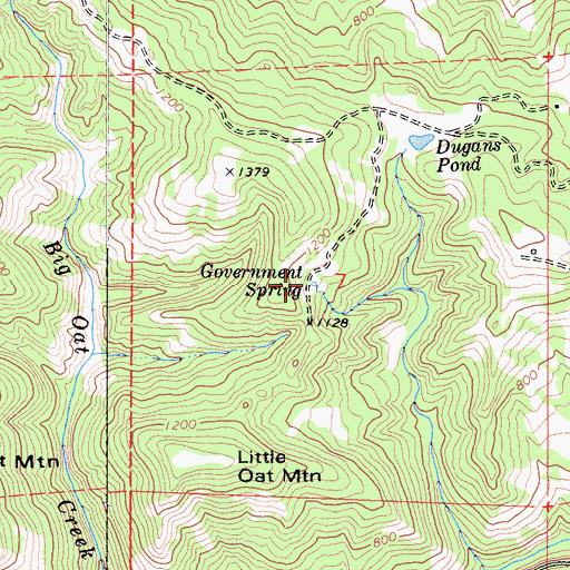 Topographic Map of Government Spring, CA