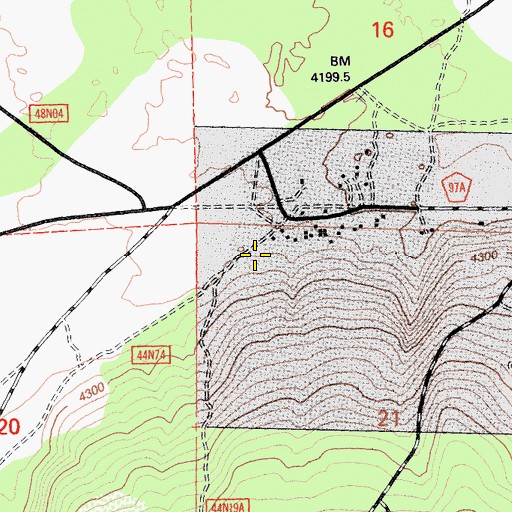 Topographic Map of Grandview School, CA