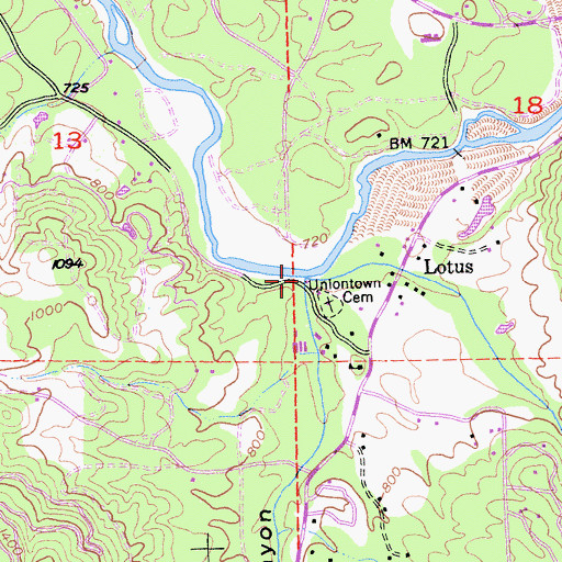 Topographic Map of Granite Creek, CA