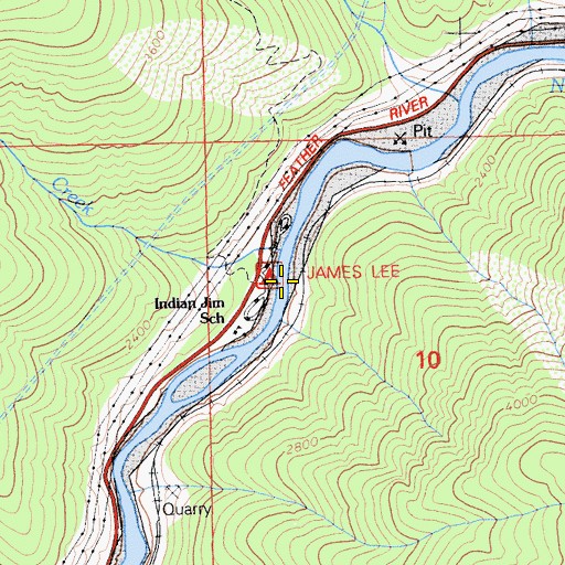 Topographic Map of Granite Creek, CA