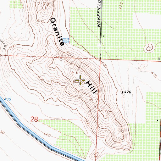 Topographic Map of Granite Hill, CA