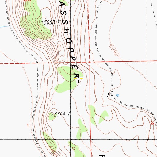 Topographic Map of Grasshopper Ridge, CA