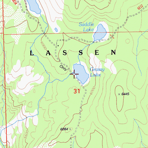 Topographic Map of Grassy Lake, CA