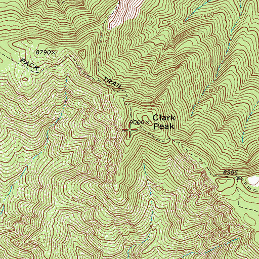 Topographic Map of Clark Park Trail Three hundred one, AZ