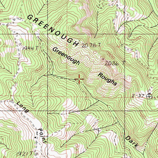 Topographic Map of Greenough Roughs, CA