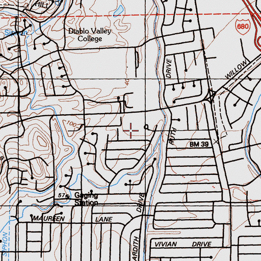 Topographic Map of Gregory Gardens Elementary School, CA