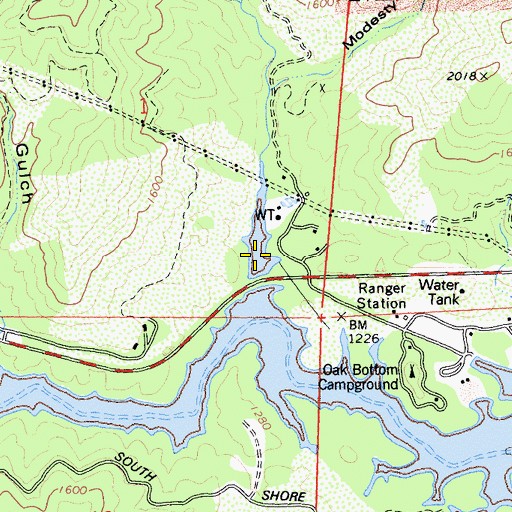 Topographic Map of Grizzly Gulch, CA