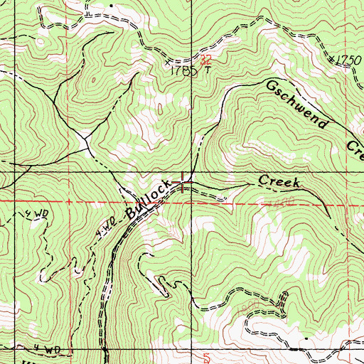 Topographic Map of Gschwend Creek, CA