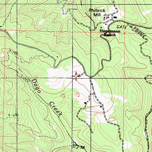 Topographic Map of Hagemann Ranch, CA