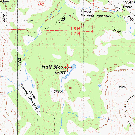Topographic Map of Half Moon Lake, CA