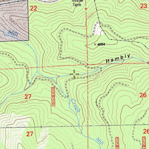 Topographic Map of Hambly Ravine, CA