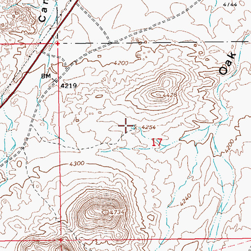 Topographic Map of East Side Tank, AZ