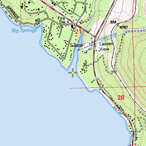Topographic Map of Hamilton Branch, CA