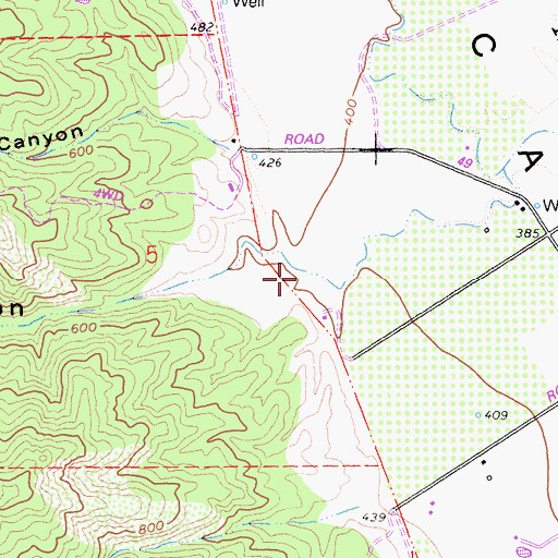 Topographic Map of Hamilton Canyon, CA