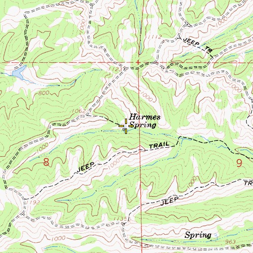 Topographic Map of Harmes Spring, CA