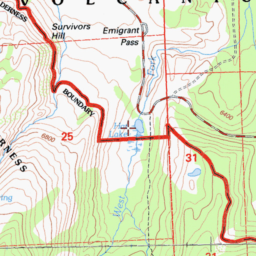 Topographic Map of Hat Lake, CA