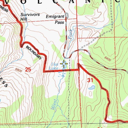 Topographic Map of Hat Lake, CA