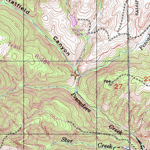 Topographic Map of Hatfield Canyon, CA