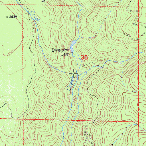Topographic Map of Haw Creek, CA