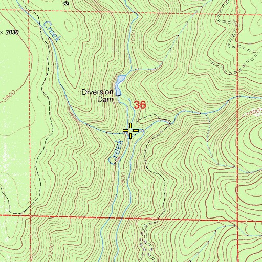 Topographic Map of Haw Creek, CA